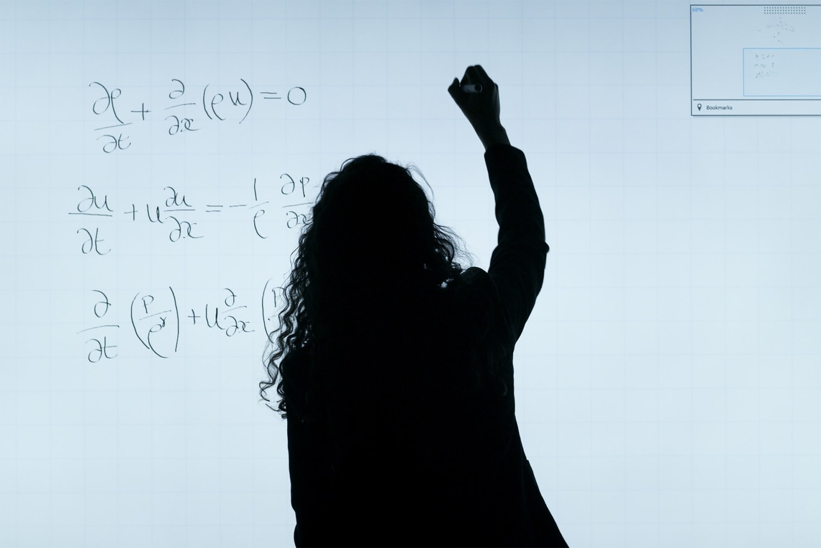 woman working on a equation for work