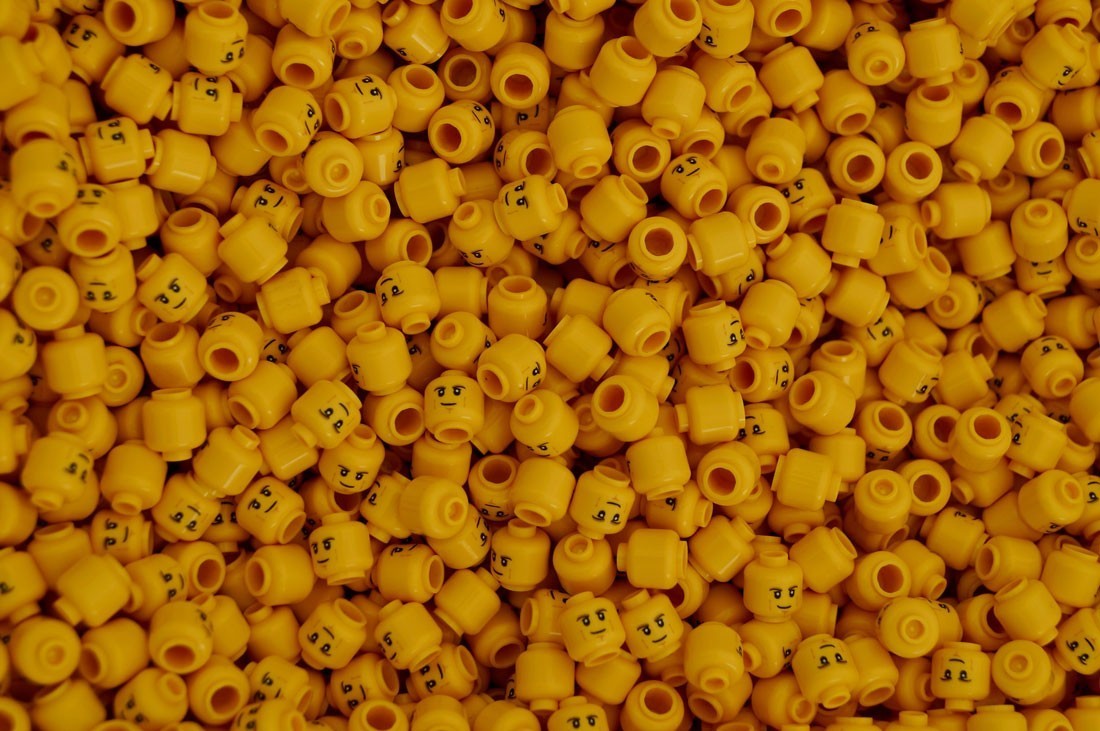 group of lego heads